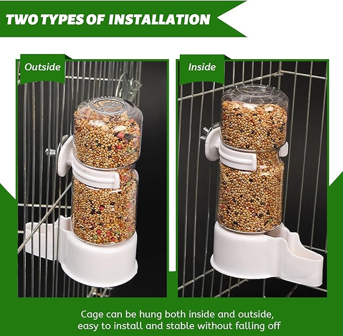 4 Pcs Bird Feeder Water Dispenser, Bird Feeder and Drinker Set, Automatic Bird Feeder for Cage, Hanging Bird Food Bowl, Bird Cage Accessories for Hamsters,Pigeons,Parrot