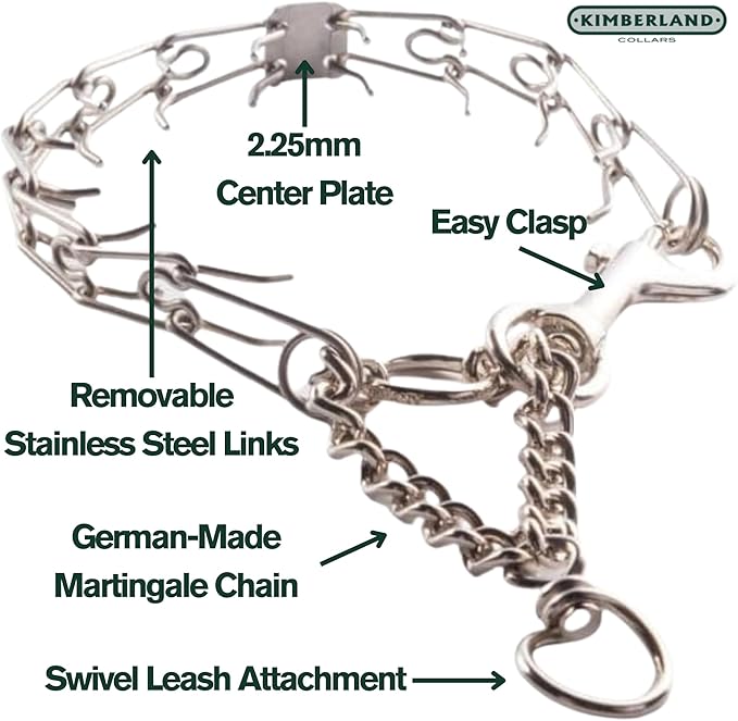 Clasp 1.5mm Stainless Dog Training Collar for Small Breeds | 8'' Micro Prong Collar | Dogs 6-26lbs | No-Pull Collar | Behavior Aid