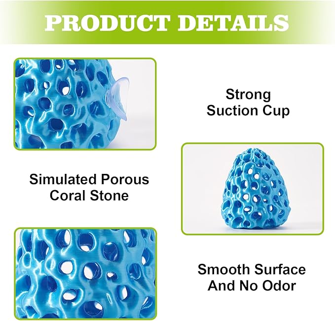 Shrimp Dome Hide, Shrimp Hides for Aquarium, Betta Fish Hideout with Suction Cup, Betta Habitat Tank Ornament Accessories, Aquarium Decor for Small Fish Guppy Hiding Resting (Blue)