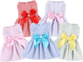 TAPBULL Dog Dresses, Fashionable Pet Dog Clothes, Cute Cat Birthday Dress Outfit (Blue/Red/Pink/Pink-Blue/Yellow-Blue 5-Pack), XX-Large