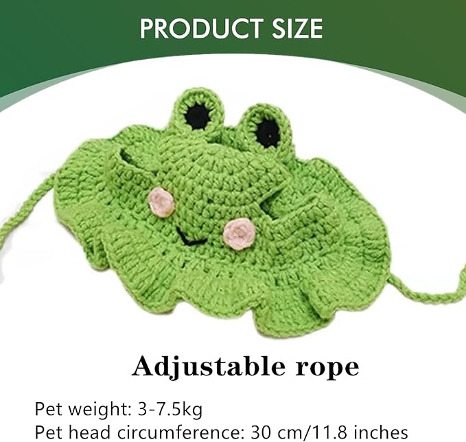1 PCS Cat Hat Cute Frog Shape Pet Cap Halloween Cat Kitten Halloween Costumes Birthday Hat for Christmas Birthday(M)