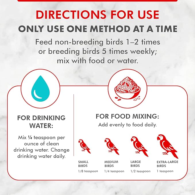 Morning Bird Calcium Plus Powder for Birds 2 oz – Calcium Supplement with Vitamin & Protein Powder – Supports Bone Health, Muscle Function & Digestive Balance – Easy-to-Mix Calcium Formula