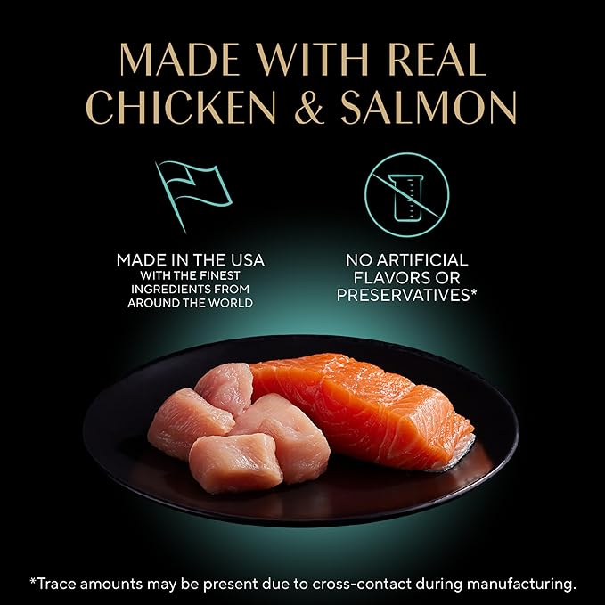 Sheba Perfect Portions Kitten Wet Food,Pate Cat Food Wet Entree,Chicken Recipe and Salmon Recipe,2.6 oz. -Pack Trays (,24 Servings),12 Count (Pack of 4)