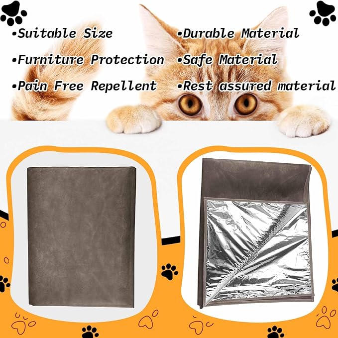 Kigley 1 Pcs Pet Deterrent Mat to Keep Dogs Off Couch, Non-Electric Cat & Dog Deterrent Mat Pain Free Couch Covers to Keep Pets Off Furniture Bed Indoor (66.1" × 59",Coffee)
