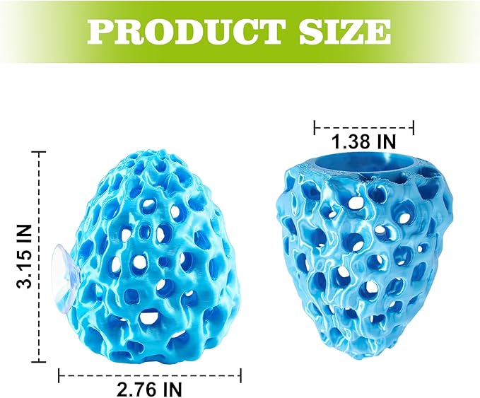 Shrimp Dome Hide, Shrimp Hides for Aquarium, Betta Fish Hideout with Suction Cup, Betta Habitat Tank Ornament Accessories, Aquarium Decor for Small Fish Guppy Hiding Resting (Blue)