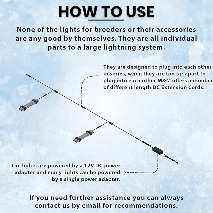 HappyBird Lightning (A Divison of M&M Cage) 8" LED linkable Light bar Without Power Source for Multiple Bird Breeder Cages, Full Spectrum LED. Will NOT Run ON ITS OWN (6 Pack)