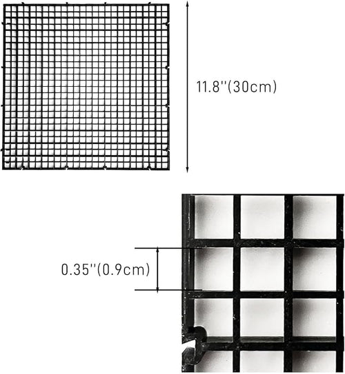0.35-Inch Black Aquarium Divider Panel 11.8"x11.8",8pacs - Strong Suction Cups, Easy Cut Design to Separate Fish (10-55 Gallon Tanks)
