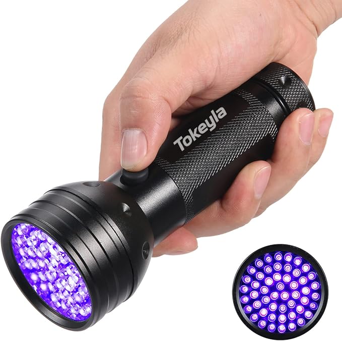 UV Flashlight Black Light, 51 LED UV Light Handheld Blacklight, Pet Urine Detectors 395nm Detector for Pet Urine, Dog/Cat Urine Stains, Bed Bug and Scorpions（Battery Not Included）