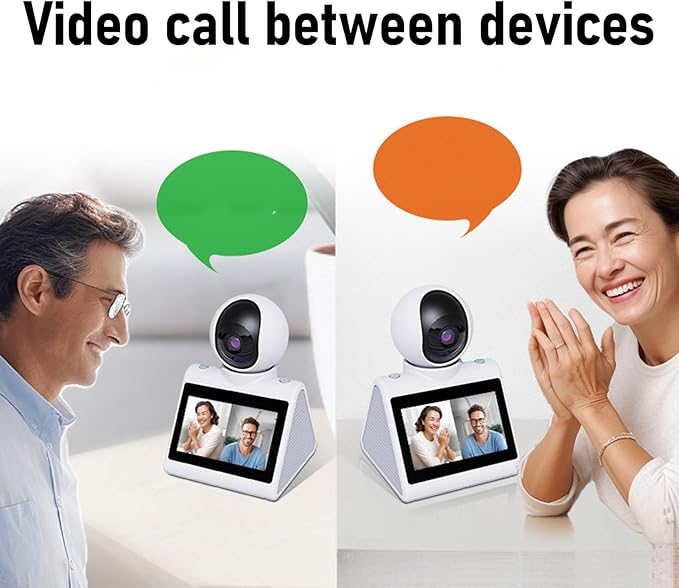 Two Way Video Calling Camera with 4.3 HD Screen, 1080P 2MP Indoor Home Nanny Camera Baby Elder Dog Pet Camera with AI Voice Function, Smart Security Camera Monitor