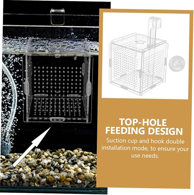 DOITOOL 2sets Fish Tank Breeding Box Cups Acrylic Isolation Case for Betta and Shrimp Convenient Fish Separator for Aquarium Use Cover