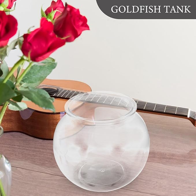Plastic Goldfish Tank Desktop Aquarium Fish Bowl Portable Large Round Fish Bowl for Home Decor and Office Use