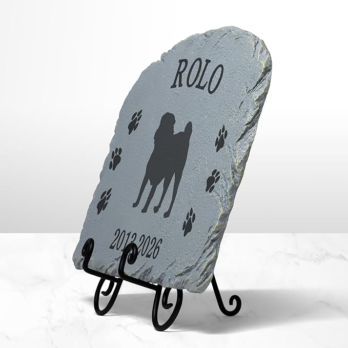 Let's Make Memories Personalized Dog Memorial Stone - Pet Memorial Resin Garden Stone - Sympathy for Loss of Pet - Choose from 60+ Dog Breeds