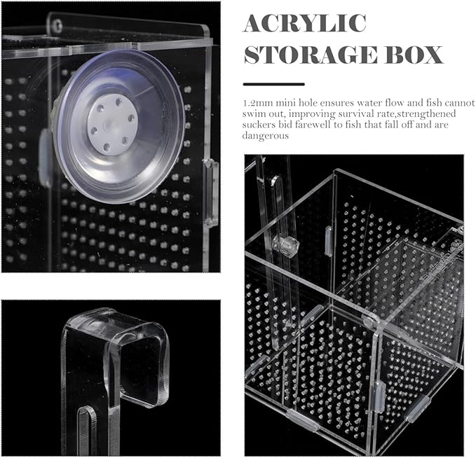 BESPORTBLE 1set Acrylic Fish Isolation Box for Aquariums Breeding Tank Divider Cups Design for Easy Observation and Sturdy for Fish Safety