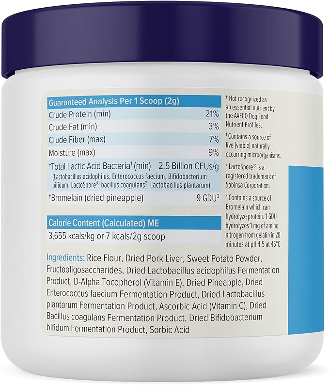 Vetnique Glandex Daily Probiotics for Dogs with Prebiotics to Support Gut Health with Fiber and Digestive Enzymes, Dog Probiotic Powder (4.25oz Powder, Pork Powder)