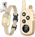 Jugbow Dog Training Collar with Remote - 4200FT Range, Beep Vibration & Static Stimulation Modes, Rechargeable & Waterproof IPX8 E-Collar for Small Medium Large Dogs (Beige)