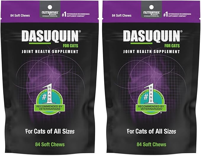 Nutramax Dasuquin Joint Health Supplement for Cats - with Glucosamine, Chondroitin, ASU, Boswellia Serrata Extract, Green Tea Extract, and Omega-3, 84 Soft Chews,(Pack of 2)