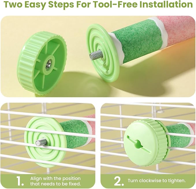 Bird Perch Stand Sandblasted Rough-Surface Cage Accessories,Parrot Beak & Claw Grinding Stone Sticks,Safe Non-Toxic Claw Trimmer Chew Toy for Parakeets,Cockatiels,Finches,Lovebirds