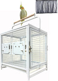 Portable Durable Heavy Duty Travel Veterinary Bird Parrot Carrier Cage Feeding Bowl Play Wooden Stand Perch with Handle Prevent Beaks Out
