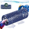Abizoo Betta Fish Tunnel, Navy Blue Betta Sleeping Tube Safe Hollow Design for Small Fish & Shrimp Ideal Toys for Bettas Guppies Resting Tank Accessories Hammock, Aquarium Decorations Hideout