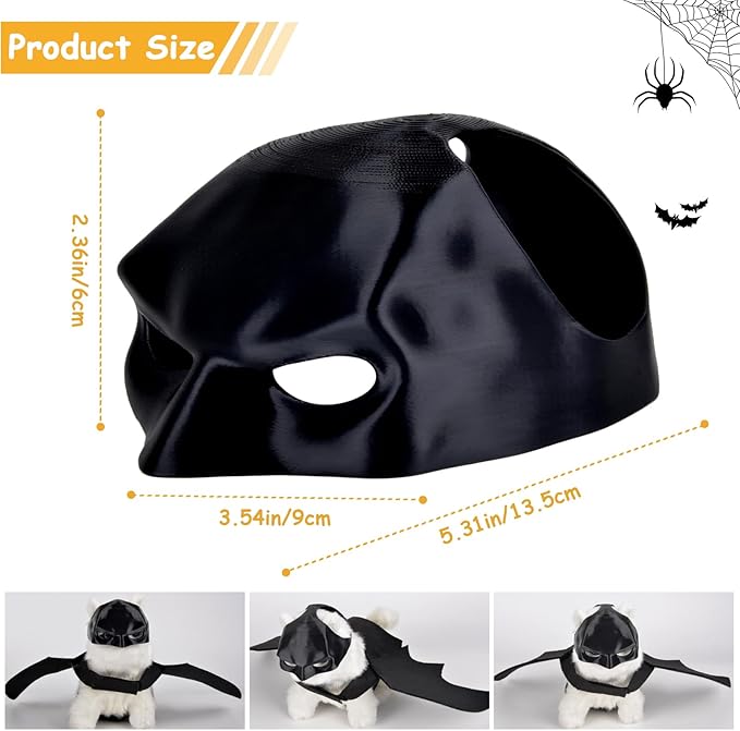 Halloween Cats Costumes Wings & Mask - Kittens Only Cat Bat Masks Small Pet Costume Decoration Clothes Accessories, Pets Harness Supplies Cute Outfit Apparel, Black Funny Cosplay Outfits for Party