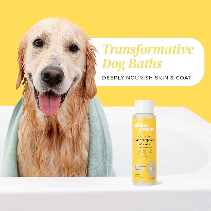 Dog Shampoo and Body Wash - 13.5 Fl Oz of Ultra Sensitive Dog Wash - Made with Aloe and Chamomile for a Healthy Skin and Coat - Made in The USA