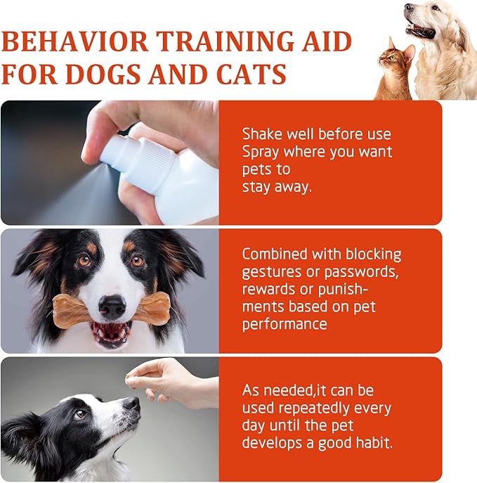 Cat Deterrent Spray - Natural Safe Cat Repellent Indoor and Outdoor, Cat Scratch Deterrent Training Aid for Stop Bad Behavior Like Scratching Furniture, Spraying & Biting - 8.46 oz