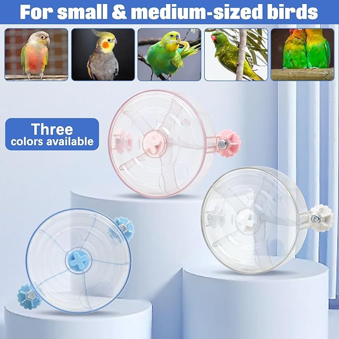 BNOSDM Bird Foraging Toy Creative Feeder Systems with Seed Food Rotating Wheel for Enrichment & Training Parrot Puzzle Toys Ideal for Small and Medium Cockatiel Parakeet ConureWhite