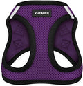 Best Pet Supplies Voyager Step-in Air Harness - All Weather Mesh, Reflective, No Pull Harness for Dogs, Cats - Secure with Hook & Loop Fastener, Buckle, Double D-Rings - Purple/Black Trim, XS