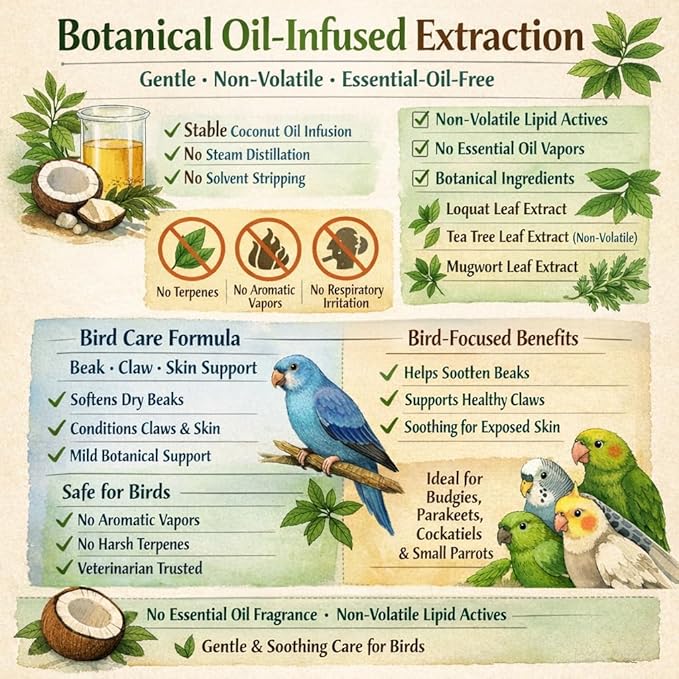 Bird Beak Oil & Feet Ointment for Parrots – Beak Moisturizer, Dry Skin Relief & Claw Repair for Budgies, Cockatiels & Small Birds (Starter Size Edition)
