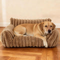 Cat Couch for Pets - Cute Cat Beds for Indoor Cats with Removable Cover, Washable Soft Corduroy Plush, Fluffy Supportive Pet Sofa Chair for Dog, 36 inch, Brown L