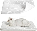 2-Pack Extra Large Self Warming Cat Bed Mat - 45x60cm (18"x24") Ultra Thick 5cm Thermal Pet Pad with Dual-Sided Design, Machine Washable for Indoor Outdoor Cats & Puppy Use Grey Stars Moon