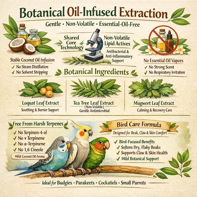 Parrot Beak Oil & Bird Feet Moisturizer – Ointment for Dry Skin, Beak Care & Claw Repair for Budgies, Cockatiels for Peeling, Flaky, Cracked Beaks and Rough, Dry Claws