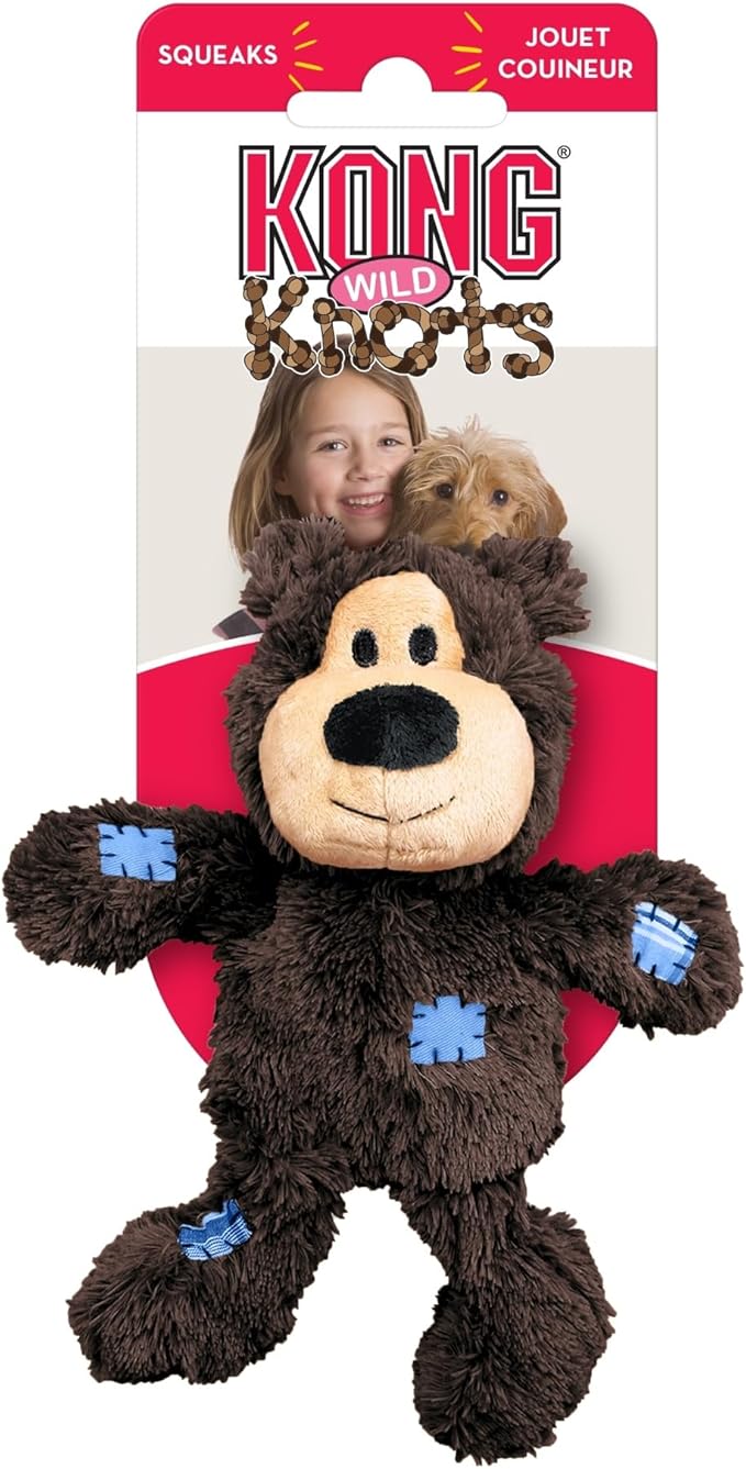 KONG Wild Knots Bears - Durable Dog Toys with Internal Knotted Ropes and Minimal Stuffing for Less Mess (Assorted Colors) (X Large)
