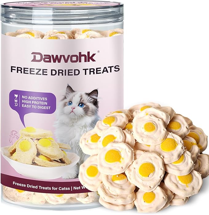 Freeze-Dried Chicken & Egg Cat and Dog Snacks - No Additives, Naturally Gentle, Suitable for Training Kittens and Puppies, Supports Coat and Digestive Health, 3.53oz/1PC