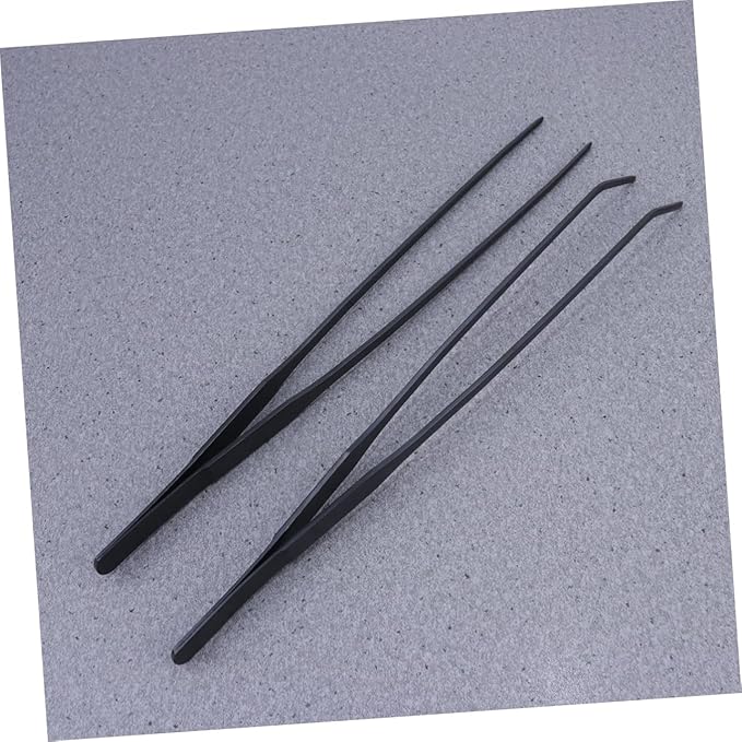 Didiseaon 4pcs Stainless Steel Aquatic Plant Tweezers Curved and Straight Tongs for Fish Tanks for Aquascaping