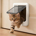 LIBBEPET Cat Door Interior Door, Push & Turn 4-Way Lock Indoor Cat Doors, Reinforced ABS Frame Pet Doors for Cats Up to 11 lbs, Easy DIY Installation for Interior and Exterior Doors, Medium
