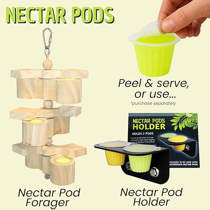 Nectar Pods (Honey) - Calcium-Fortified Jelly Fruit Treat - Sugar Gliders, Marmosets, Squirrels, Parrots, Cockatiels, Parakeets, Lovebirds, Conures, Hamsters, Geckos, Kinkajous & Other Small Pets…