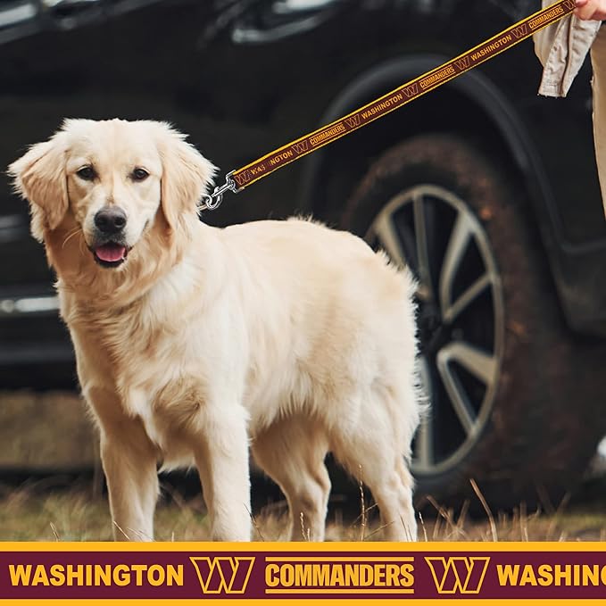 NFL PET Washington Commanders Dog Leash, Large Football Team Leash for Dogs & Cats - Shiny & Colorful, Licensed by The NFL
