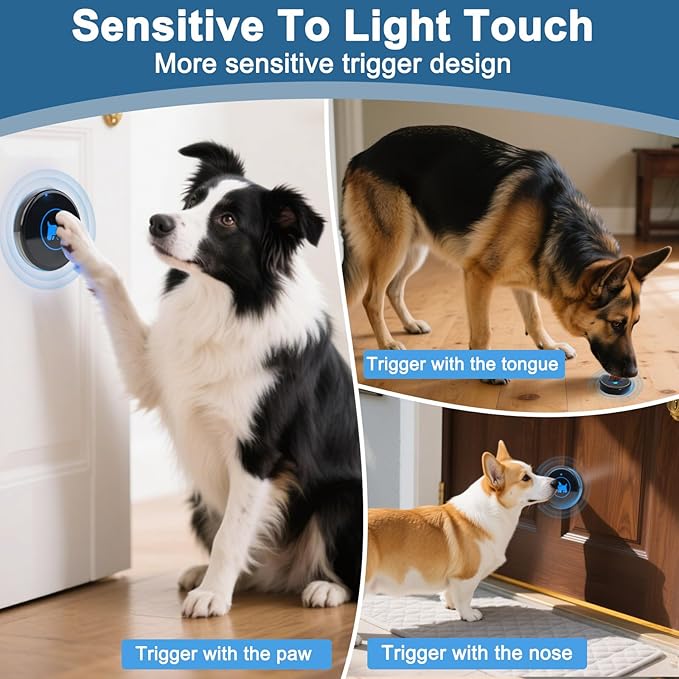 High Sensitivity Dog Door Bell 2026 Version, Dog Doorbells for Potty Training – Dog Bells to Go Outside, 1000Feet Range, Waterproof Button, 55 Melodies & 5 Notification Modes (1 Button)