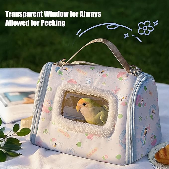 Travel Bird Carrier, Window Parrot Box, Portable Transport Case with Breathable Feature, Lightweight Bird Cage for Small Birds, Pet Carrier with Easy Carry Design for Outdoor Adventures