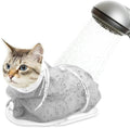 Cat Bathing Bag, Breathable Mesh Cat Shower Bag Anti Scratch Adjustable Grooming Bag for Nail Trimming Polyester Soft Washing Bag