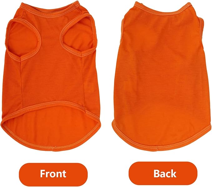 4 Pcs Cat Shirts Solid Color Dog Clothes Summer Sleeveless Pet T Shirts for Small Pet Dogs Cat (Black,Grey,Red,Orange, Medium)