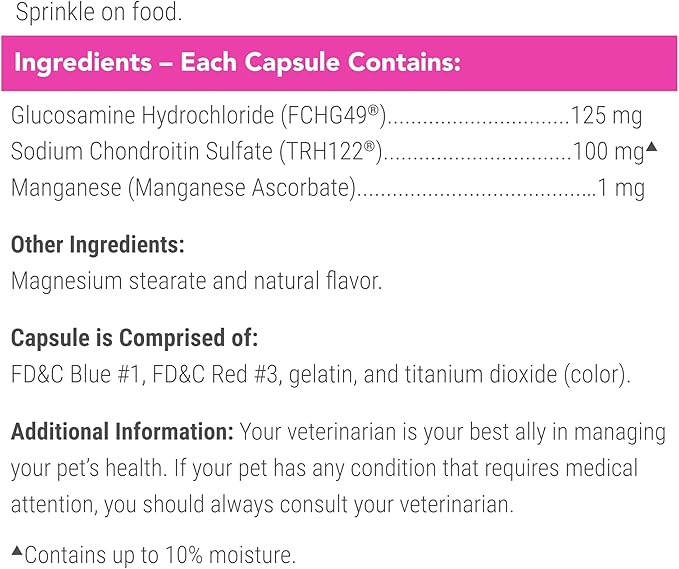 Nutramax Cosequin for Cats Joint Health Supplement, Contains Glucosamine for Cats, Plus Chondroitin, Supports Healthy Joints, for all Breeds and Sizes, Sprinkle Capsules, 30 Count