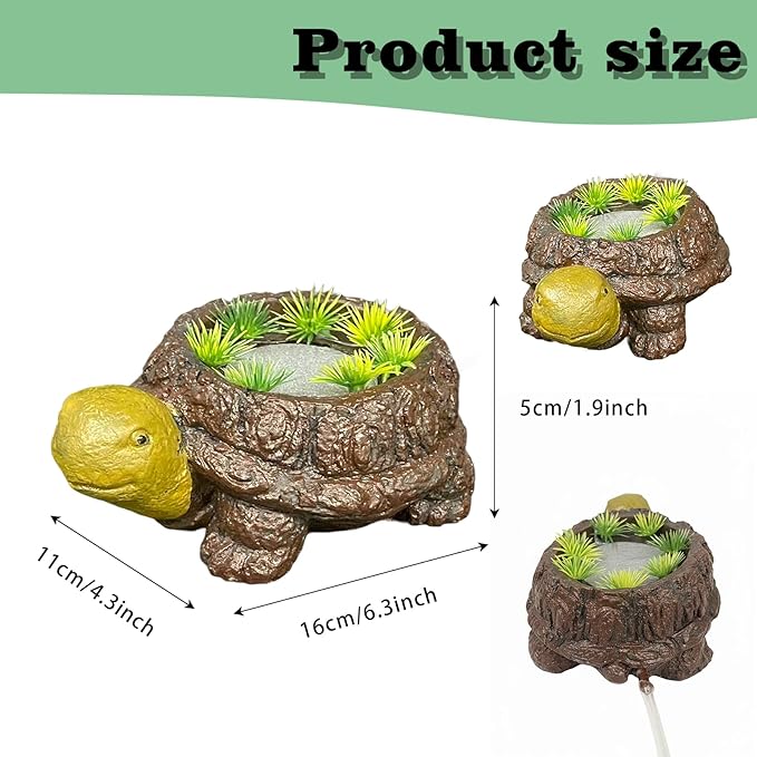LIYAOLI Aquarium Air Stone Bubbler - Resin Turtle Tank Decor, Fish Tank Bubbler Decorations with Oxygenation Function, Perfect Turtle Tank Accessories for Aquarium Landscape, with Air Tubing
