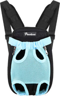 Pawaboo Adjustable Carrier Backpack for Dog Cat, Pet Front Dog Carrier Purses Cat Travel Bag, Legs Out, Easy-Fit for Traveling Hiking for Small Dogs Cats Puppies, L, Blue