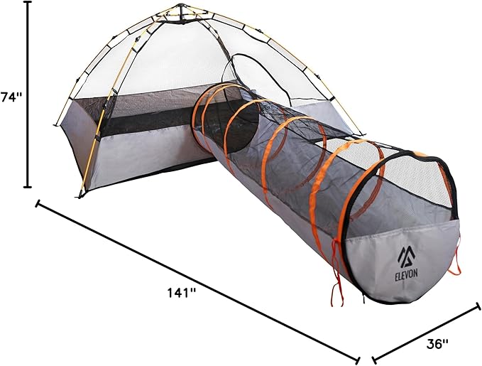 Elevon Pet Enclosure Tent Suitable for Cats and Small Animals, Indoor Outdoor Playpen Portable Exercise Tent with Carry Bag, 74" x 74"x 36", Cat Tent with Cat Tunnel
