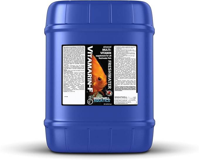 Brightwell Aquatics Vitamarin-F – Complete Vitamin Supplement for Freshwater Fish & Invertebrates – Supports Health, Color & Spawning – No Refrigeration, 20L