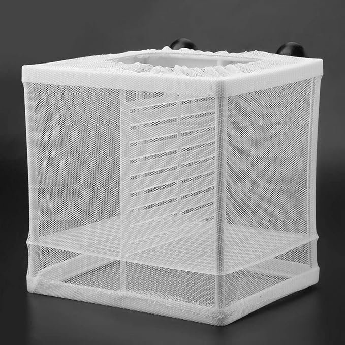 Fish Breeding Incubator, Fish Tank Breeder Net Multifunctional Isolation Mesh Box Fish Breeding Net Aquarium Fish Tank Incubator Breeder with Suction Cup for Fish Tank Breeder Box