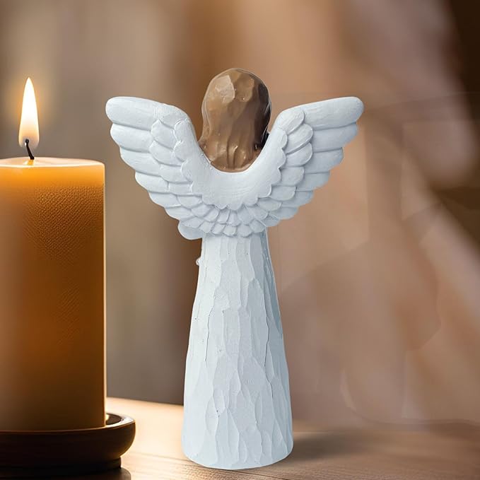 Cat Memorial Gifts for Loss of Cat, Pet Memorial Gifts for Cats, -Cat Statue Sculpted Hand-Painted Angel Figurines – Loss of Cat Sympathy Gift, Pet Loss Sympathy Gift, Cat Remembrance Gifts(Grey)