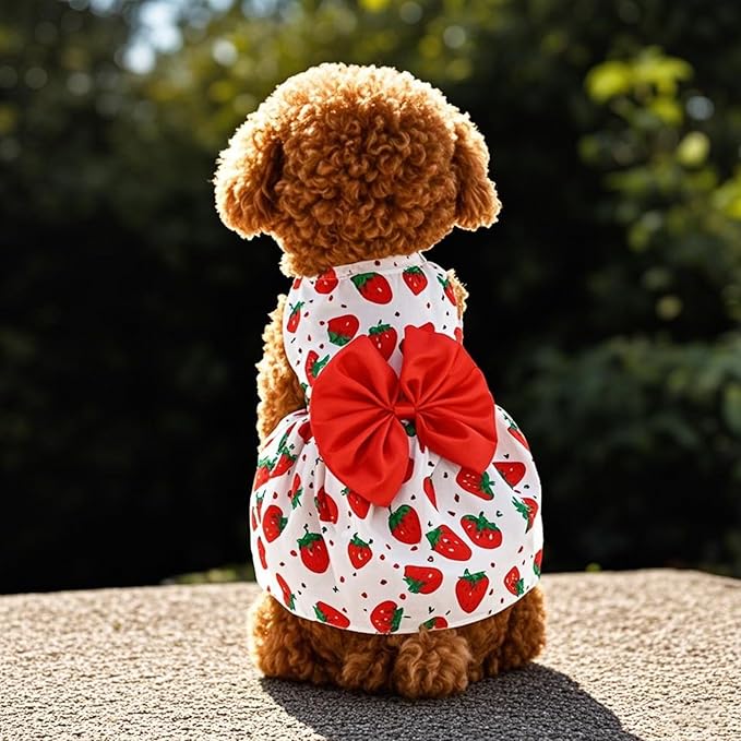 Dog Dress,1PC Dog Dresses with Cute Bowknot,Summer Dogs Clothes Pet Princess Dresses for Chihuahua Yorkies Puppies Cat Outfit